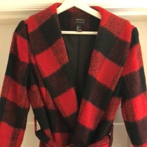 Forever 21 Buffalo Plaid Coat